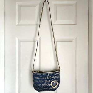 COACH Signature Navy & Gold Crossbody Bag